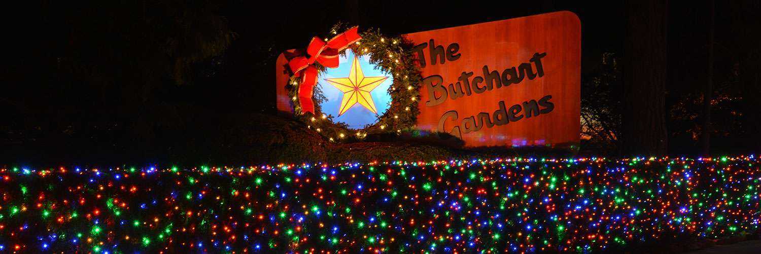 Christmas sign at The Butchart Gardens