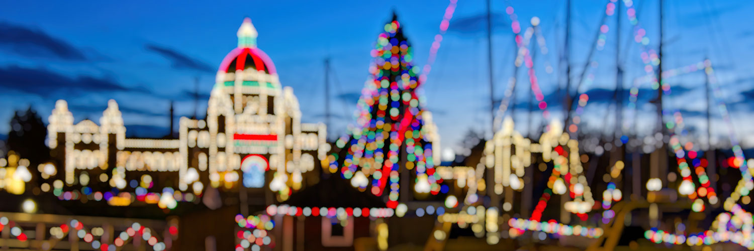Christmas Magic in the Inner Harbour of downtown Victoria