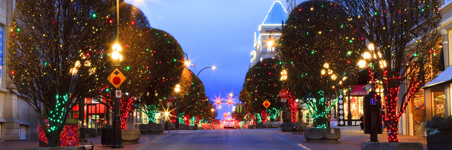 Government Street Shopping in Downtown Victoria, BC