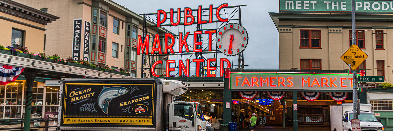 Pike Place Market in downtown Seattle, WA